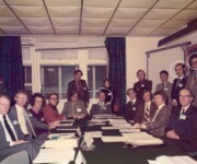This picture was taken at the initial project meeting of the "Anglo-Danish Battery Project (1978-1980)” at Harwell in 1978, a project which has laid some of the foundations for modern Li-batteries. John B. Goodenough is standing on the far right and Brian Steele sitting at the end of the table. It was the first multi-national multi-lab project supported by the EU. We are honored to have Prof. John Kilner (Imperial College London), who at the time was a PostDoc in this project, as a member of our Harvestore team!